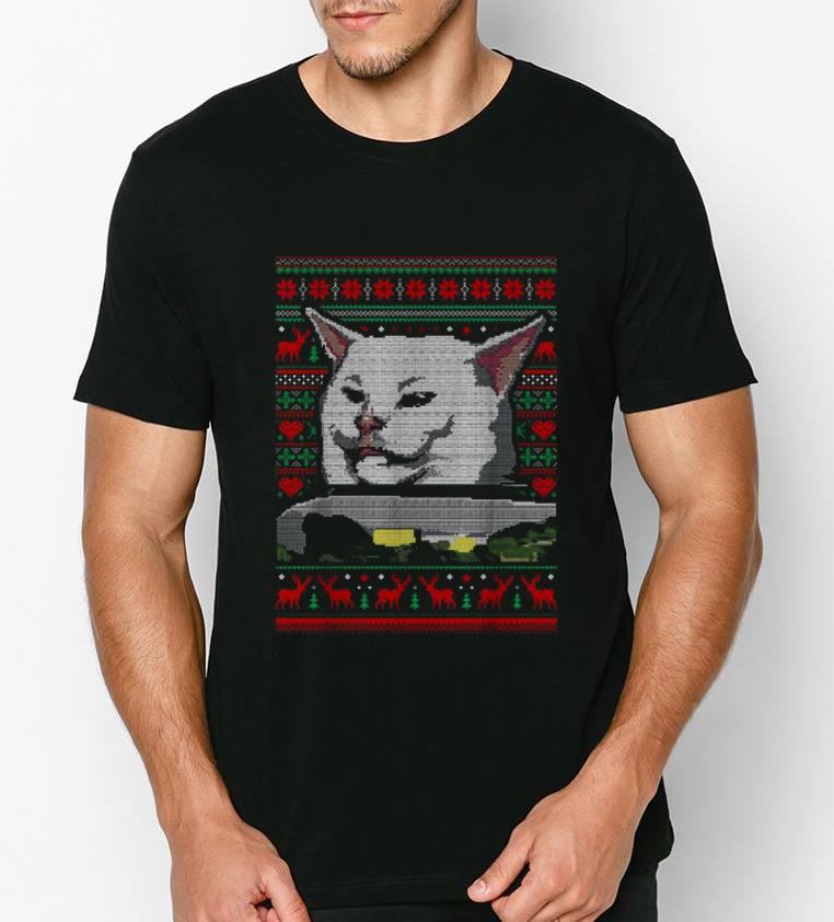 Premium Dinner cat meme ugly Christmas shirt 4 - Premium Dinner cat meme ugly Christmas shirt