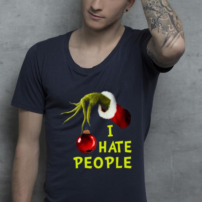 Premium Grinch Hand Holding I Hate People Christmas shirt 4 - Premium Grinch Hand Holding I Hate People Christmas shirt