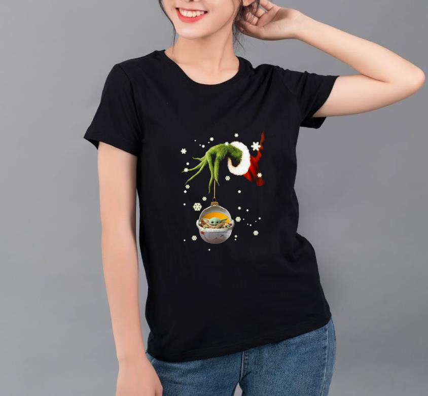Premium Grinch hand holding Baby Yoda christmas shirt 4 - Premium Grinch hand holding Baby Yoda christmas shirt