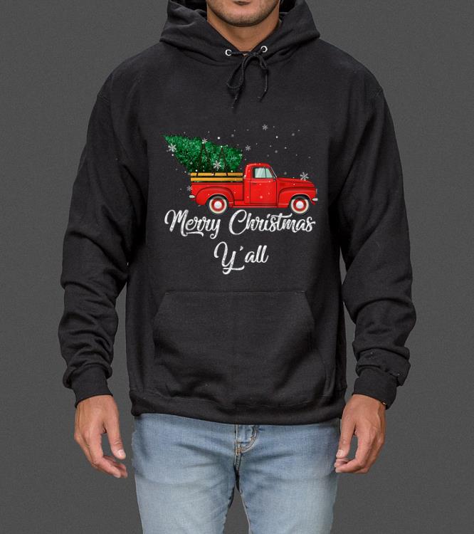 Premium Merry Christmas Y all Red Truck Pick Up Tree Vintage Retro sweater 4 - Premium Merry Christmas Y'all Red Truck Pick Up Tree Vintage Retro sweater