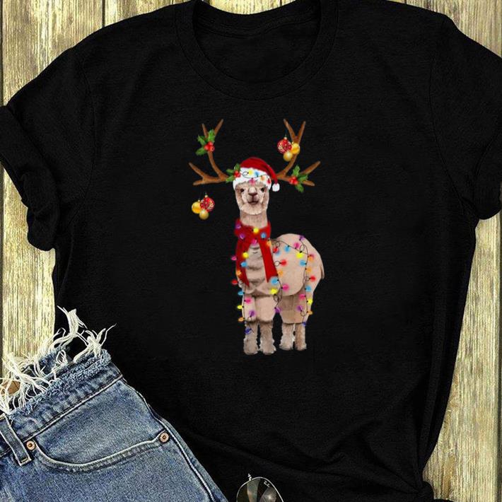 Premium Santa LLama Reindeer Light Christmas shirt 4 - Premium Santa LLama Reindeer Light Christmas shirt