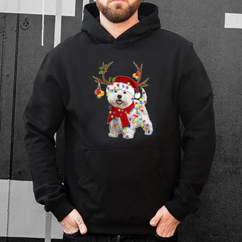 Premium Santa westie dog gorgeous reindeer Light Christmas shirt 4 - Premium Santa westie dog gorgeous reindeer Light Christmas shirt