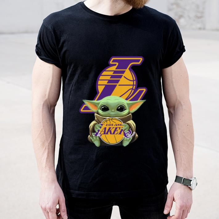 Premium Star Wars Baby Yoda Hug Los Angeles Lakers shirt 4 - Premium Star Wars Baby Yoda Hug Los Angeles Lakers shirt
