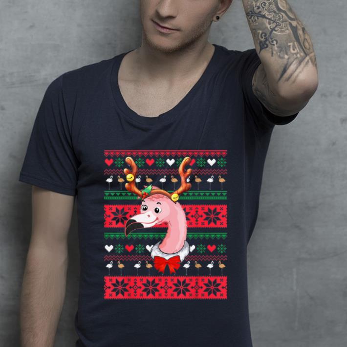 Pretty Flamingo Santa Reindeer Ugly Christmas shirt 4 - Pretty Flamingo Santa Reindeer Ugly Christmas shirt
