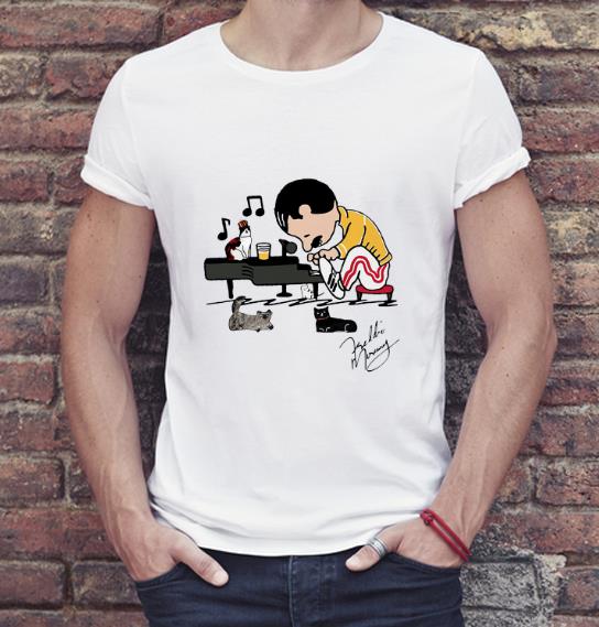 Pretty Freddie Mercury and cats playing piano shirt 4 - Pretty Freddie Mercury and cats playing piano shirt