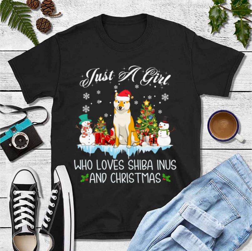 Pretty Just A Girl Loves Shiba Inu And Christmas shirt 4 - Pretty Just A Girl Loves Shiba Inu And Christmas shirt