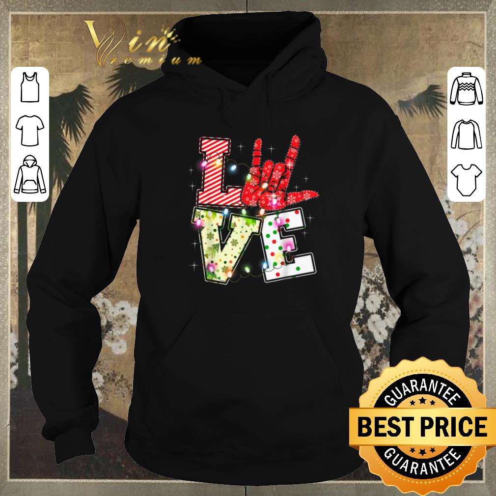 Pretty Love Hand Sign Language Christmas Light Xmas shirt sweater 4 - Pretty Love Hand Sign Language Christmas Light Xmas shirt sweater