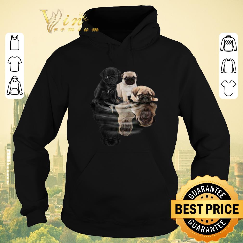 Top Pug dogs mirror water reflection shirt sweater 4 - Top Pug dogs mirror water reflection shirt sweater