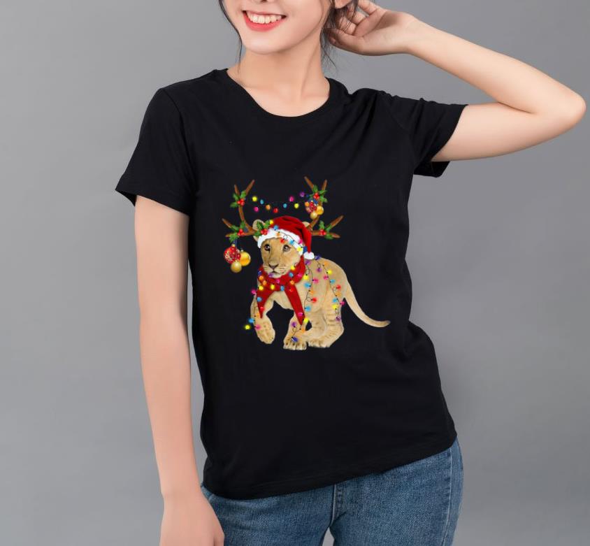 Top Santa Lion Reindeer Light Christmas shirt 4 - Top Santa Lion Reindeer Light Christmas shirt