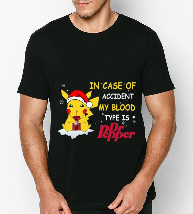 Top Santa Pikachu In case of accident my blood type is Dr pepper shirt 4 - Top Santa Pikachu In case of accident my blood type is Dr pepper shirt