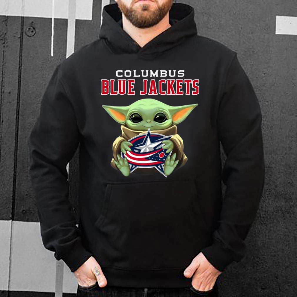 Top Star Wars Baby Yoda Hug Columbus Blue Jackets NHL shirt 4 - Top Star Wars Baby Yoda Hug Columbus Blue Jackets NHL shirt