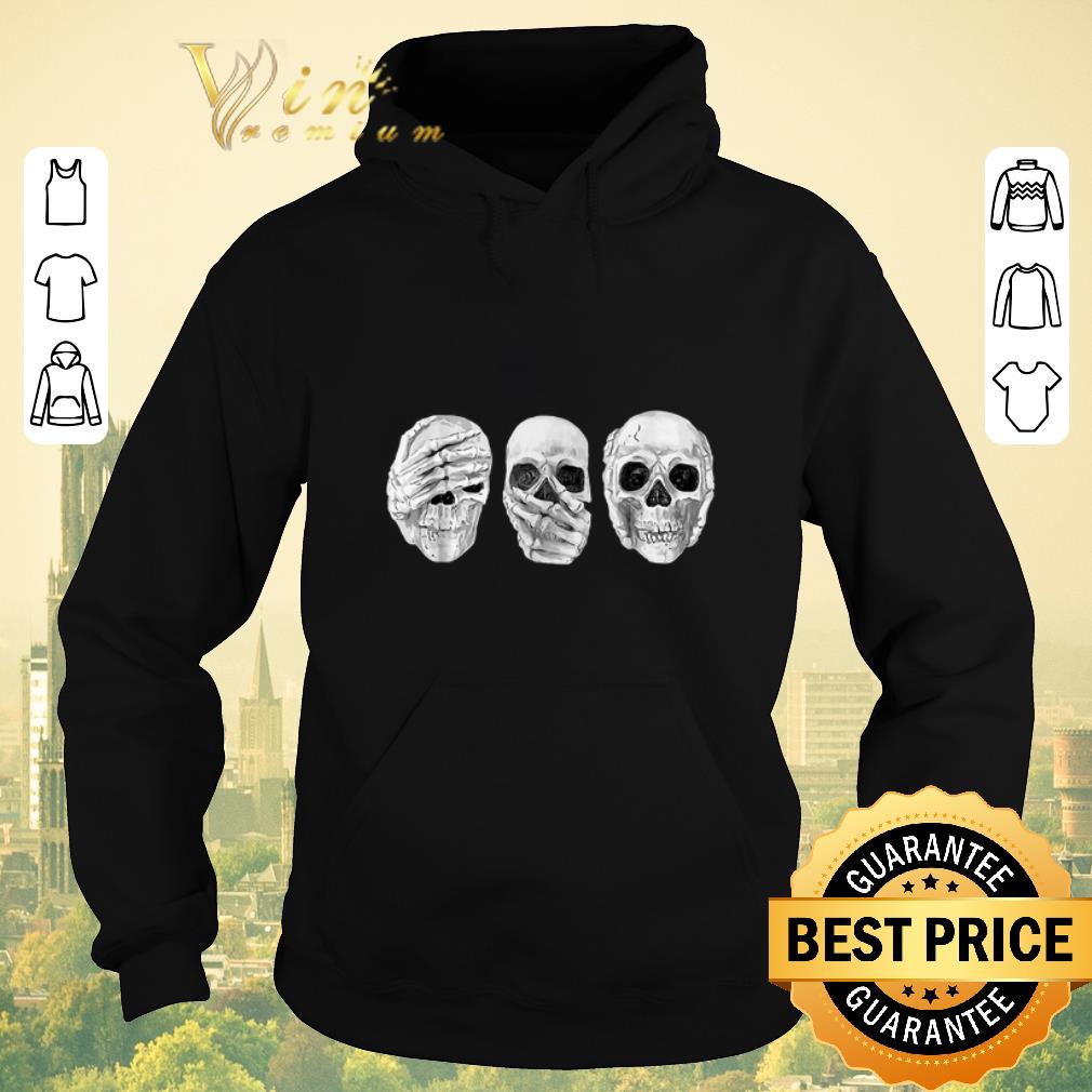 Top halloween skull see speak hear no evil skeleton shirt Top halloween skull see speak hear no evil skeleton shirt 4 - Top halloween skull see speak hear no evil skeleton shirt