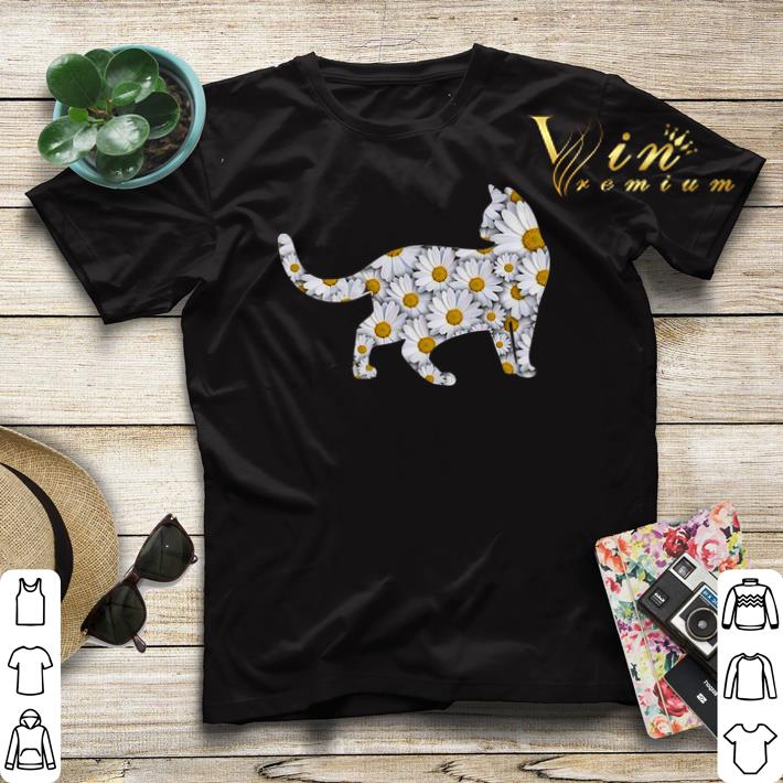 White flower Cat Daisy Sketch shirt sweater 4 - White flower Cat Daisy Sketch shirt sweater