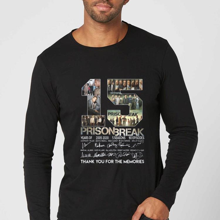 Awesome 15th Years Of Prison Break 2005 2020 signature thank you for the memories signatures shirt 4 - Awesome 15th Years Of Prison Break 2005-2020 signature thank you for the memories signatures shirt