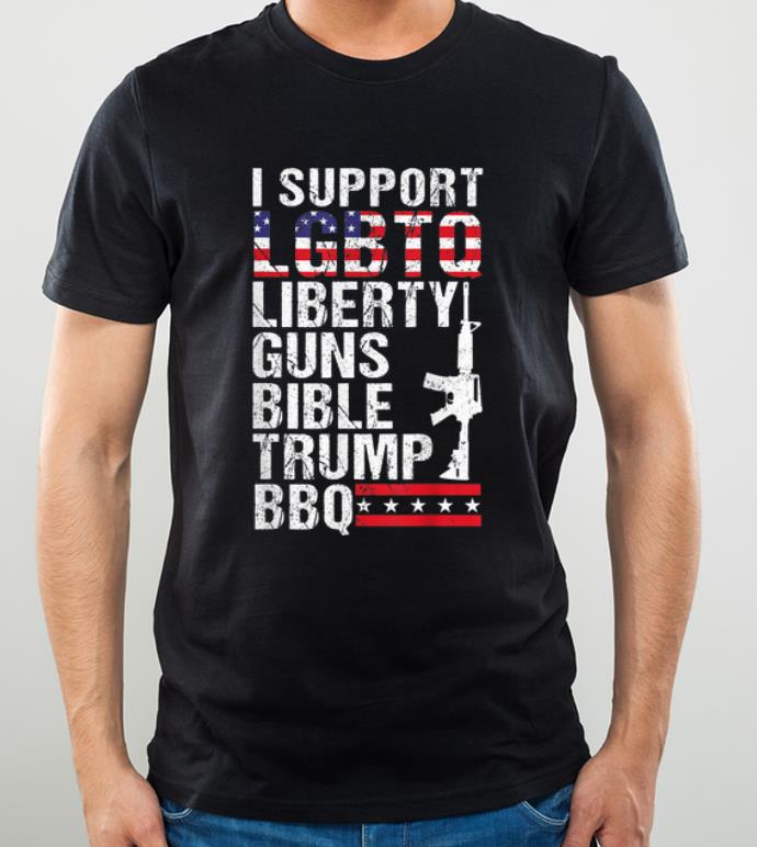 Awesome I Support LGBTQ Liberty Gun Bible Trump BBQ shirt 4 - Awesome I Support LGBTQ Liberty Gun Bible Trump BBQ shirt