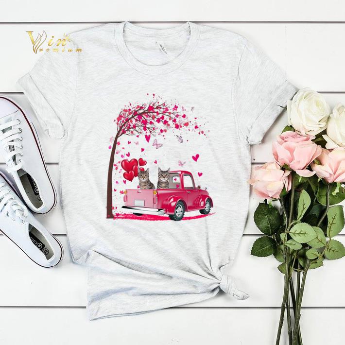 Cats Pink Truck Valentine s Day autumn leaf png sweater 4 - Cats Pink Truck Valentine's Day autumn leaf.png sweater