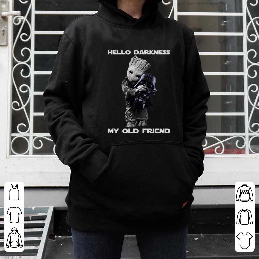 Great Baby Groot hugs Darth Vader Hello Darkness My old friend shirt 4 - Great Baby Groot hugs Darth Vader Hello Darkness My old friend shirt