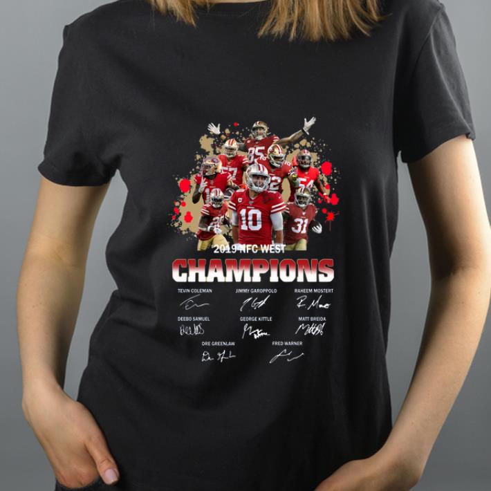 Hot San Francisco 49ers 2019 NFC West Champions Signatures shirt 4 - Hot San Francisco 49ers 2019 NFC West Champions Signatures shirt