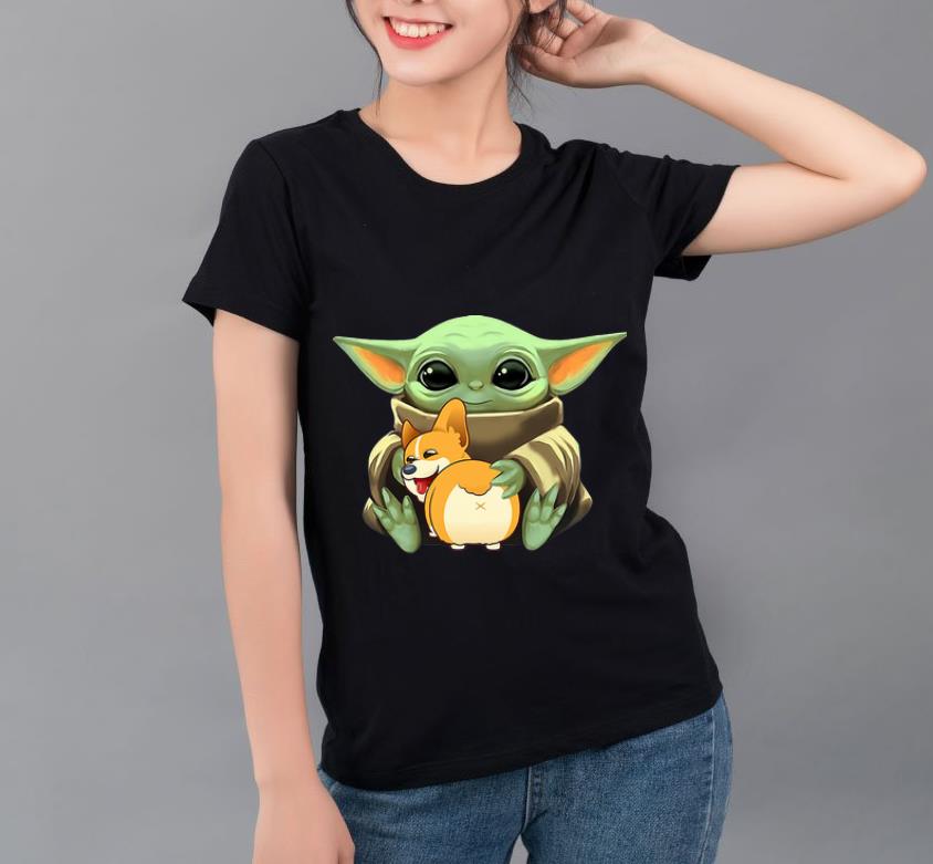 Hot Star Wars Baby Yoda Hug Corgi shirt 4 - Hot Star Wars Baby Yoda Hug Corgi shirt