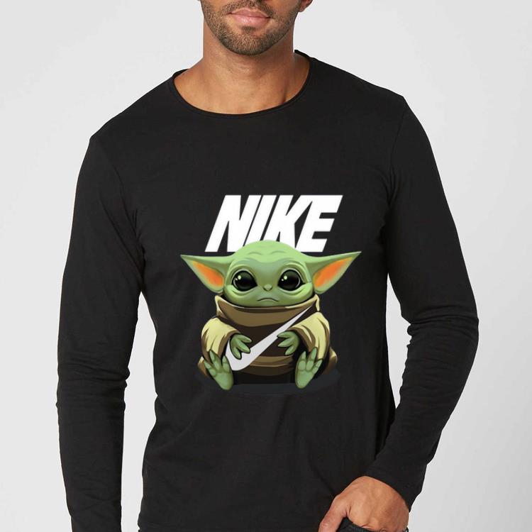 Official Baby Yoda hug Nike shirt 4 - Official Baby Yoda hug Nike shirt