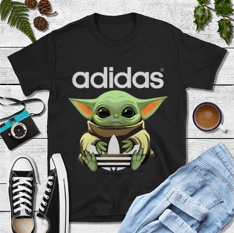 Pretty Star Wars Baby Yoda Hug Adidas shirt 4 - Pretty Star Wars Baby Yoda Hug Adidas shirt