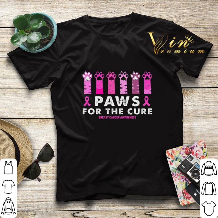 Cat Paws For The Cure Breast Cancer Awareness shirt sweater 4 - Cat Paws For The Cure Breast Cancer Awareness shirt sweater