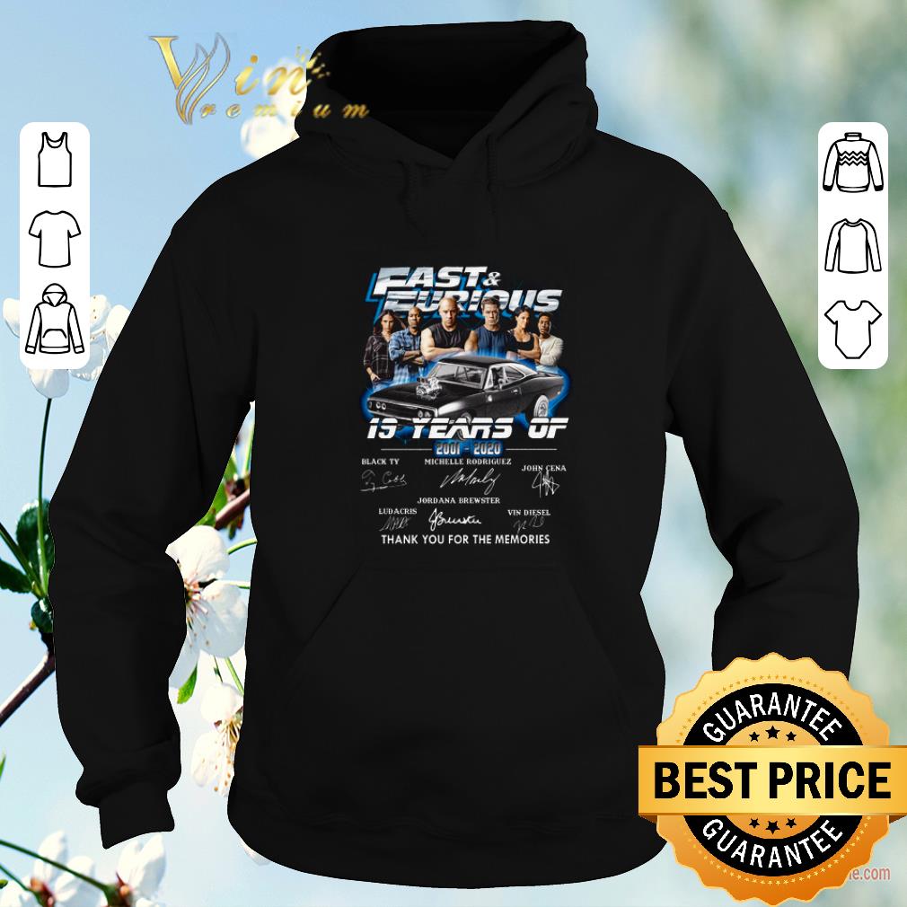 Funny Fast Furious 19 years of 2001 2020 signed thank for memories shirt sweater 4 - Funny Fast & Furious 19 years of 2001 2020 signed thank for memories shirt sweater