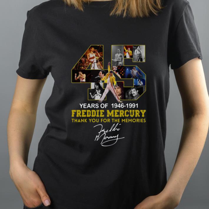 Great 45 Years Of Freddie Mercury 1964 1991 Thank You For The Memories Signature shirt 4 - Great 45 Years Of Freddie Mercury 1964 – 1991 Thank You For The Memories Signature shirt