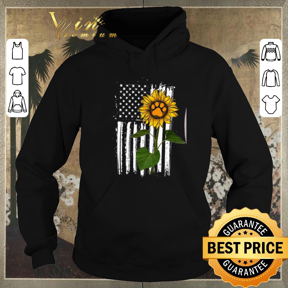 Hot america flag sunflower paw dog shirt sweater 4 - Hot america flag sunflower paw dog shirt sweater