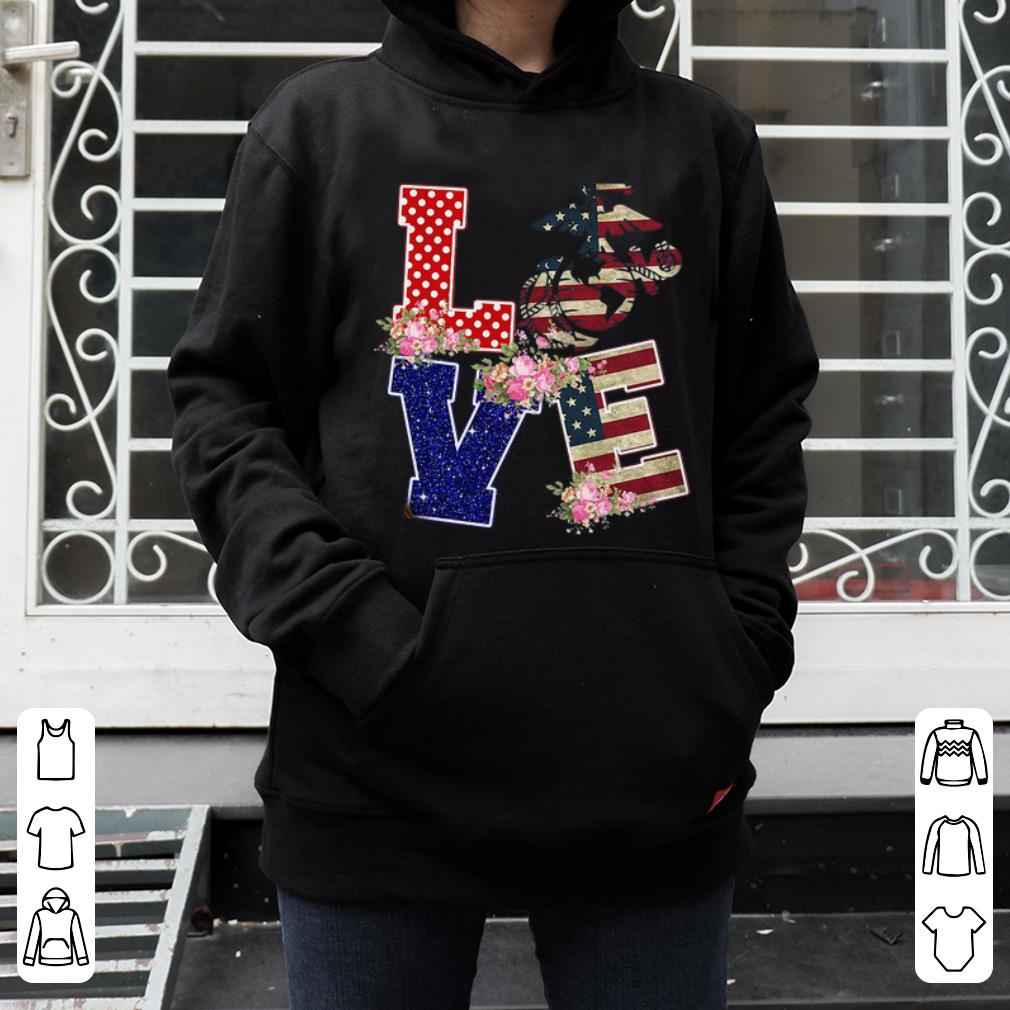 Nice Love Marines Symbol Flower American Flag shirt 4 - Nice Love Marines Symbol Flower American Flag shirt