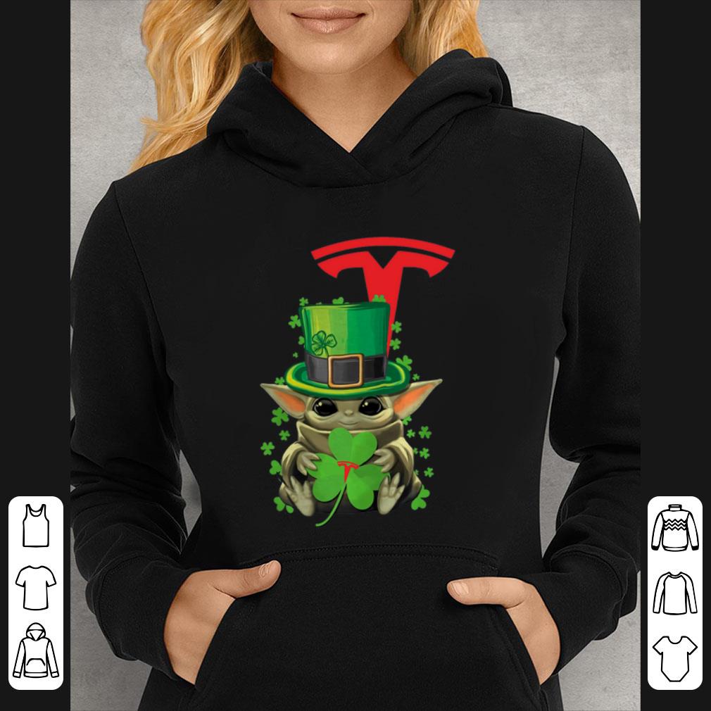 Official Baby Yoda Tesla Motors Shamrock St Patrick s Day shirt 4 1 - Official Baby Yoda Tesla Motors Shamrock St. Patrick’s Day shirt