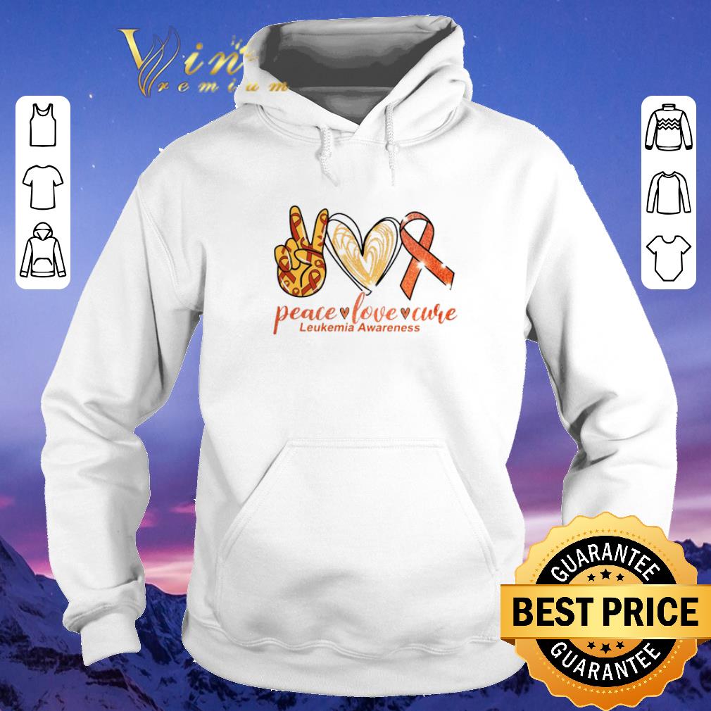 Official Peace love cure Leukemia Awareness shirt sweater Official Peace love cure Leukemia Awareness shirt sweater 4 - Official Peace love cure Leukemia Awareness shirt sweater