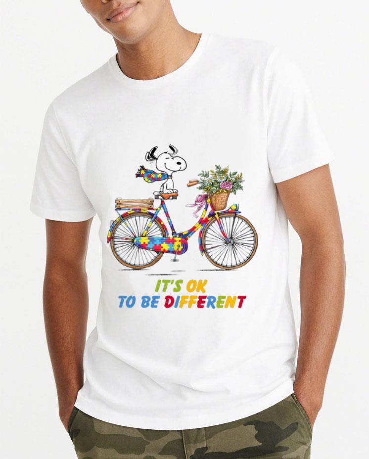 Official Snoopy Riding Bike It s Ok To Be Different Autism shirt 4 - Official Snoopy Riding Bike It’s Ok To Be Different Autism shirt