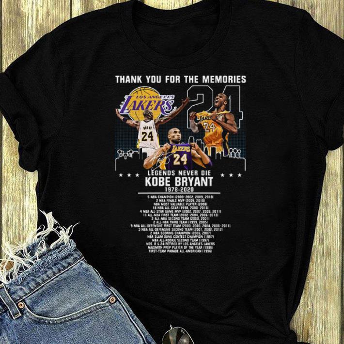 Official Thank you for the memories legends never die Kobe Bryant 1978 2020 shirt 4 - Official Thank you for the memories legends never die Kobe Bryant 1978-2020 shirt