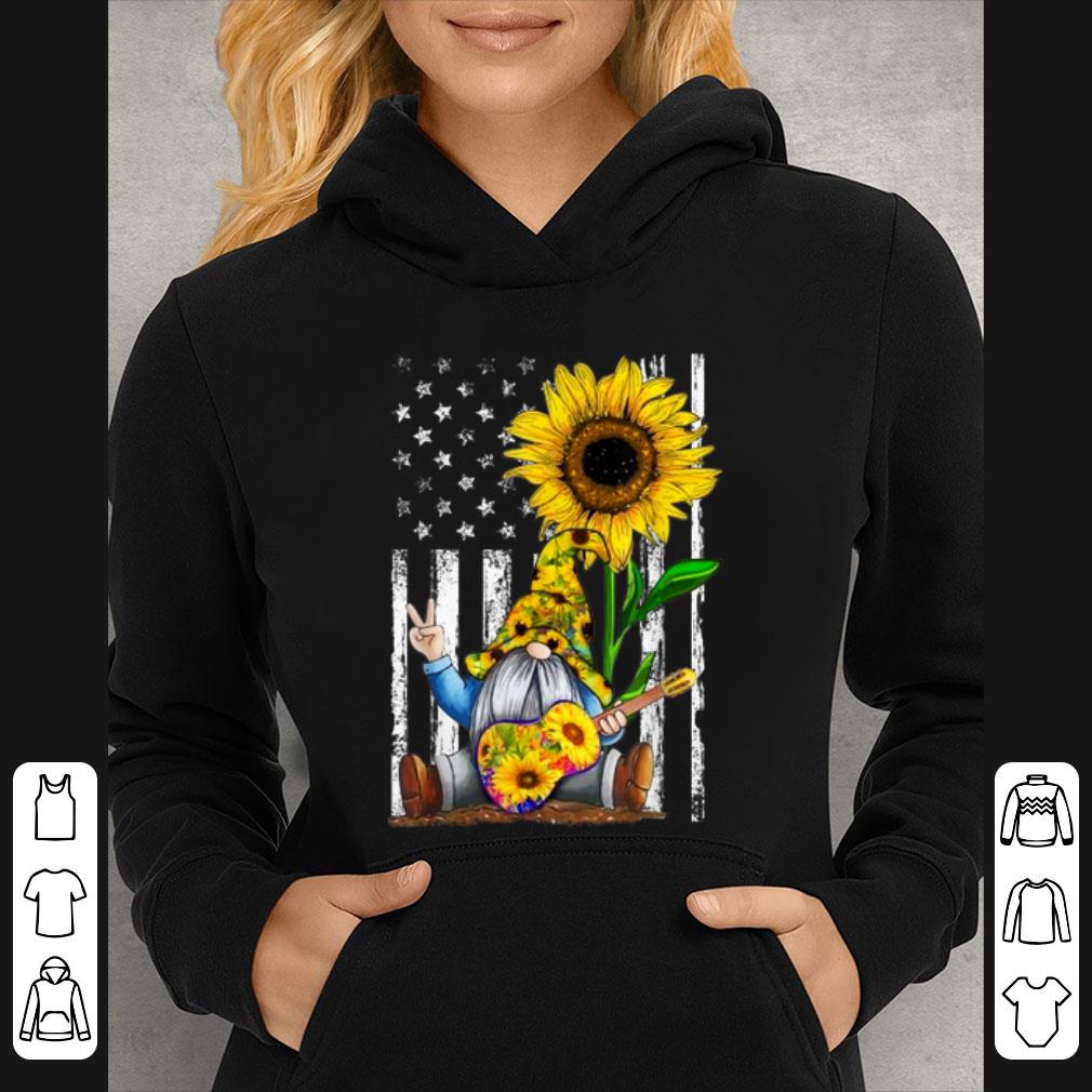 Premium Gnome Playing Guitar Sunflower American Flag shirt 4 - Premium Gnome Playing Guitar Sunflower American Flag shirt