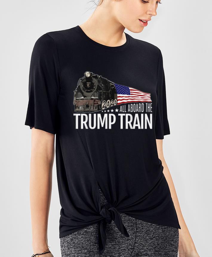 Pretty All Aboard The Trump Train Trump 2020 American Flag shirt 4 - Pretty All Aboard The Trump Train Trump 2020 American Flag shirt