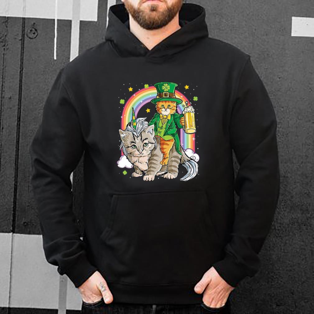 Pretty Cat Unicorn Leprechaun Riding Caticorn St Patricks Day Rainbow shirt 4 - Pretty Cat Unicorn Leprechaun Riding Caticorn St Patricks Day Rainbow shirt