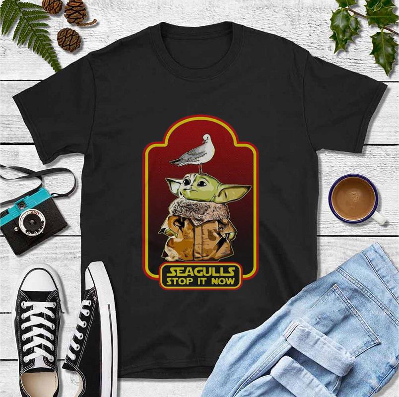 Pretty Star Wars Baby Yoda Seagull Stop it Now shirt 4 - Pretty Star Wars Baby Yoda Seagull Stop it Now shirt
