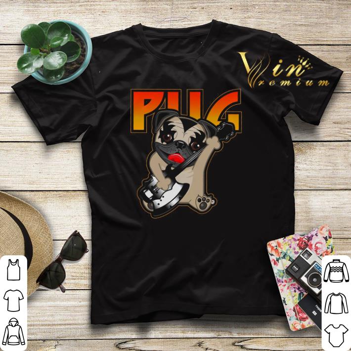Pug playing guitar mashup Kiss shirt sweater 4 - Pug playing guitar mashup Kiss shirt sweater