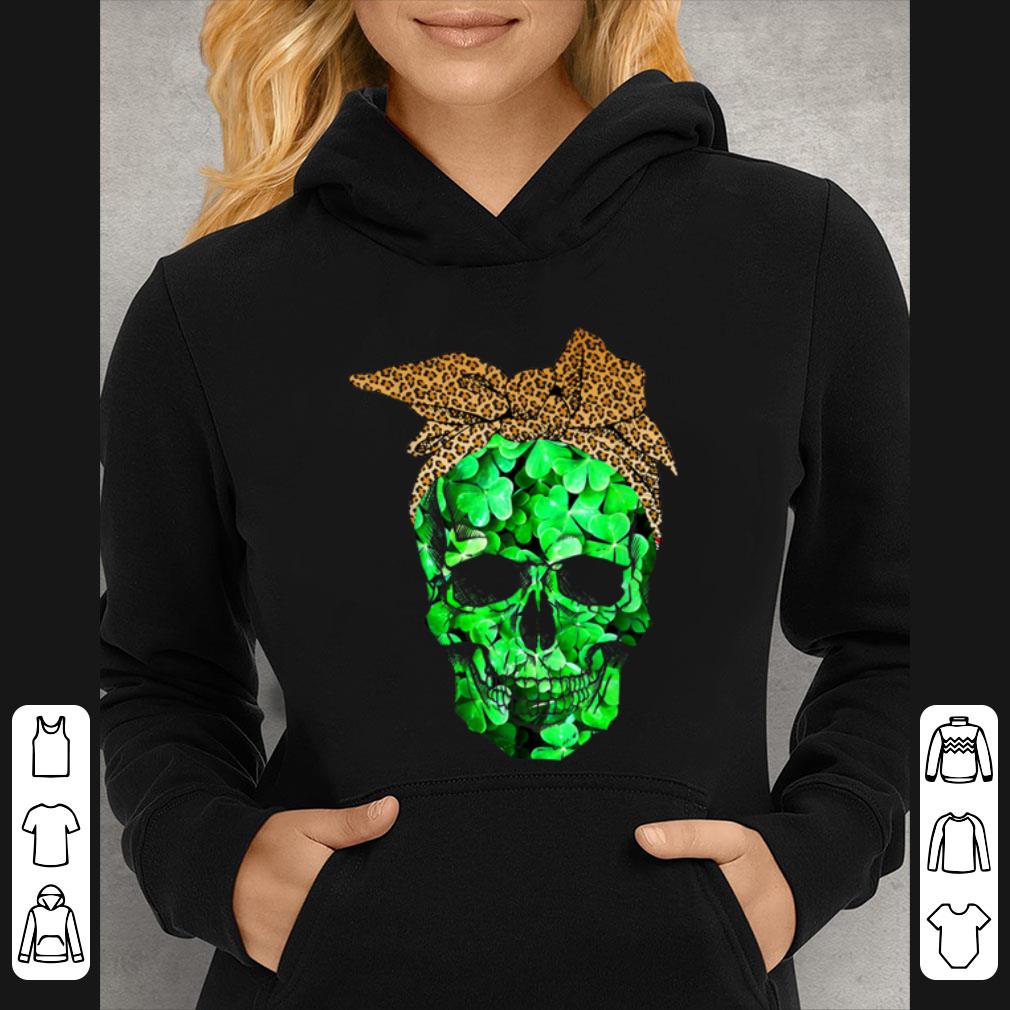 Top Sugar Skull Shamrock With Leopard Turban St Patrick Day shirt 4 - Top Sugar Skull Shamrock With Leopard Turban St Patrick Day shirt