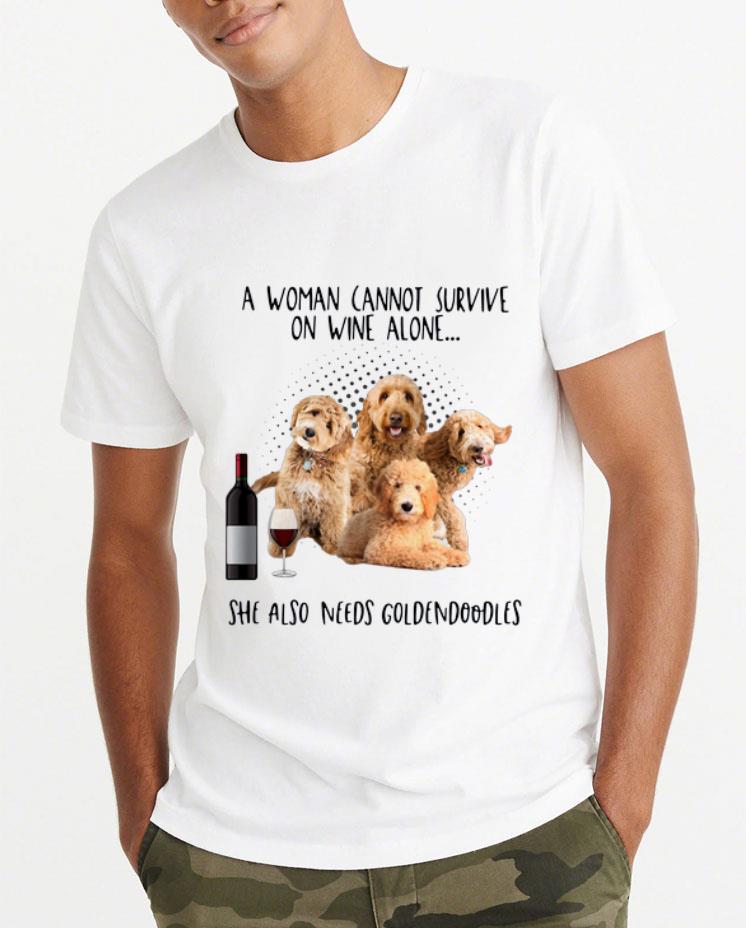 Hot A Woman Cannot Survive On Wine Alone She Also Needs Goldendoodles shirt 4 - Hot A Woman Cannot Survive On Wine Alone She Also Needs Goldendoodles shirt