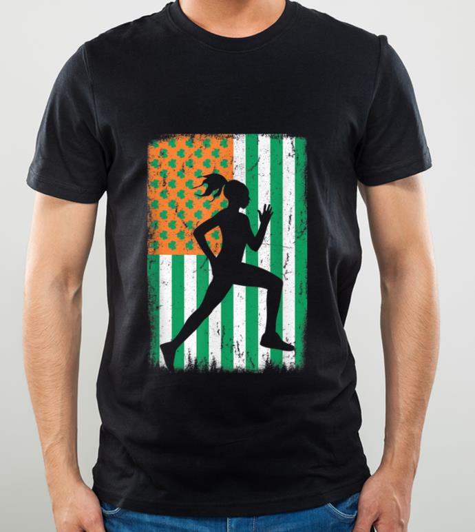 Hot Female Runner Irish American Flag St Patrick s Day Running shirt 4 - Hot Female Runner Irish American Flag St Patrick's Day Running shirt