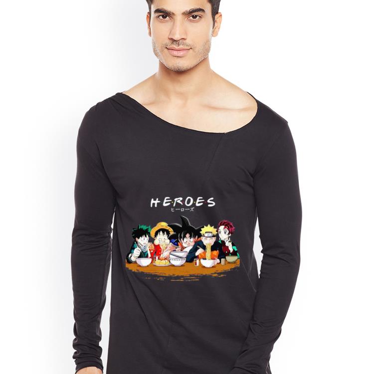 Hot Mashup Heroes Characters Anime Eat Together shirt 4 - Hot Mashup Heroes Characters Anime Eat Together shirt