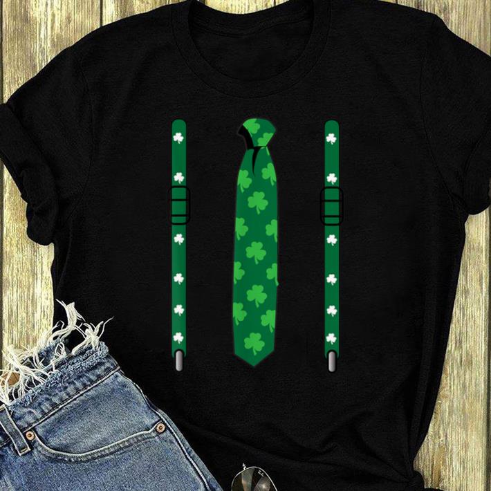 Nice Boys Three leaf Clover Tie Suspenders St Patricks Day Tee shirt 4 - Nice Boys Three-leaf Clover Tie & Suspenders St Patricks Day Tee shirt