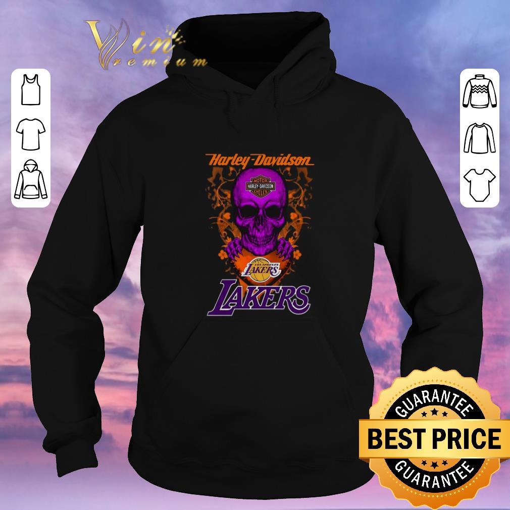 Nice Skull mashup Harley Davidson and Los Angeles Lakers shirt sweater 4 - Nice Skull mashup Harley Davidson and Los Angeles Lakers shirt sweater