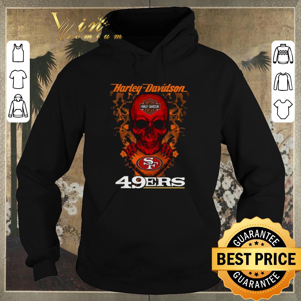 Nice Skull mashup Harley Davidson and San Francisco 49ers shirt sweater 4 1 - Nice Skull mashup Harley Davidson and San Francisco 49ers shirt sweater