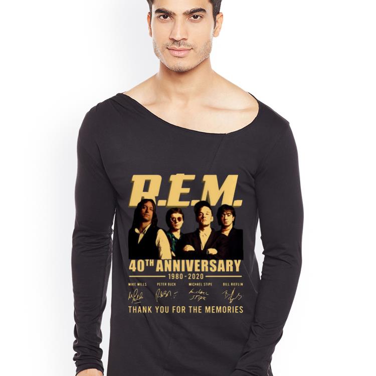 Official Rem 40th anniversary 1980 2020 thank you for the memories signatures shirt 4 - Official Rem 40th anniversary 1980 2020 thank you for the memories signatures shirt