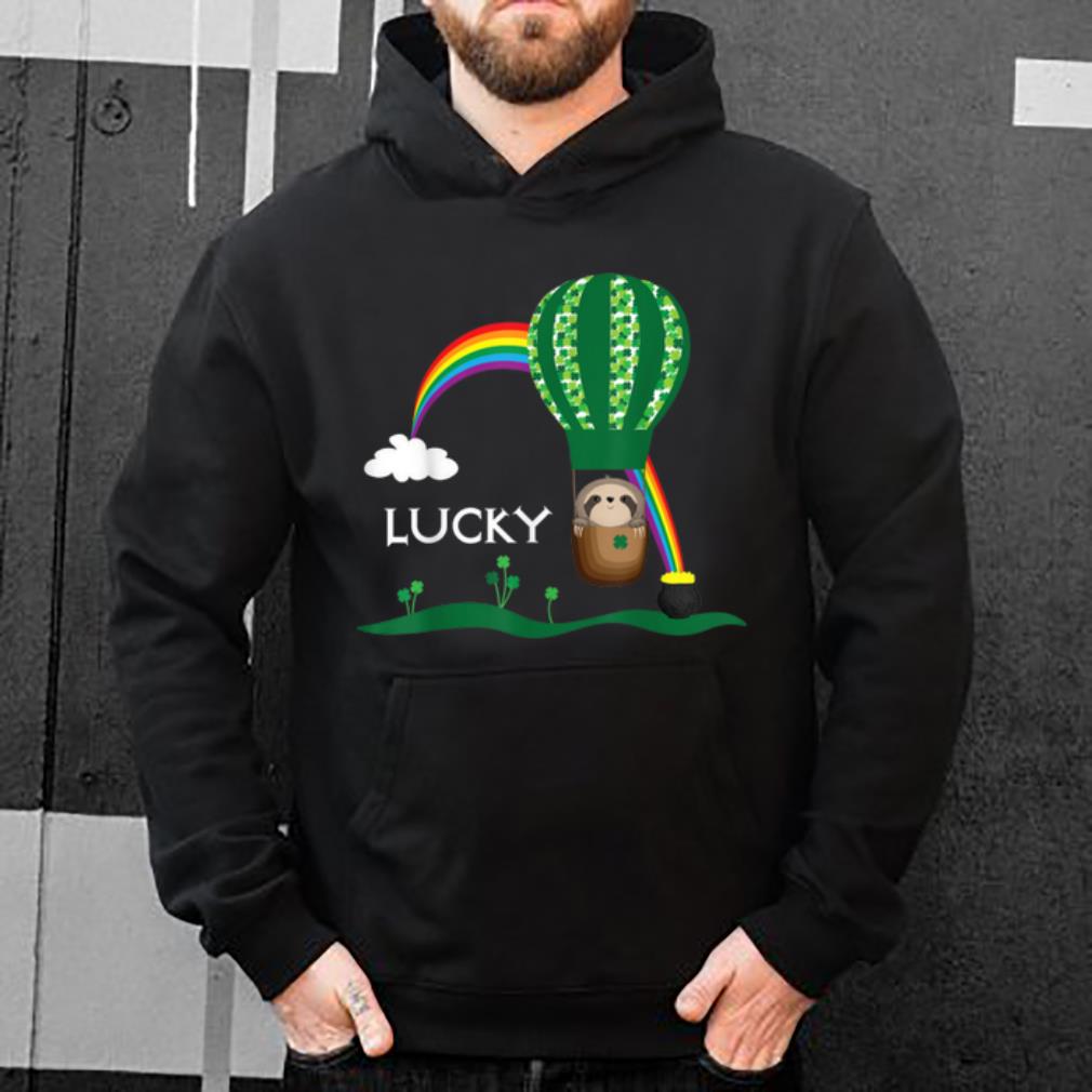 Official St Patrick s Day Lucky Sloth In Hot Air Balloon shirt 4 - Official St. Patrick's Day Lucky Sloth In Hot Air Balloon shirt
