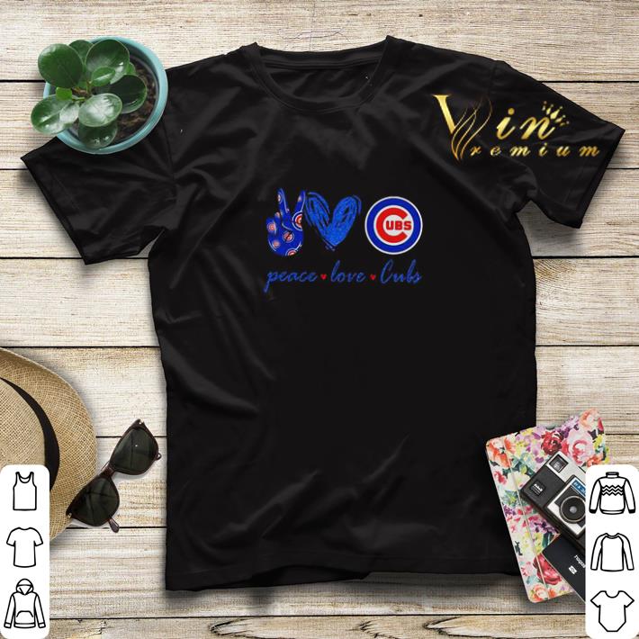 Peace love Chicago Cubs logo shirt sweater 4 - Peace love Chicago Cubs logo shirt sweater