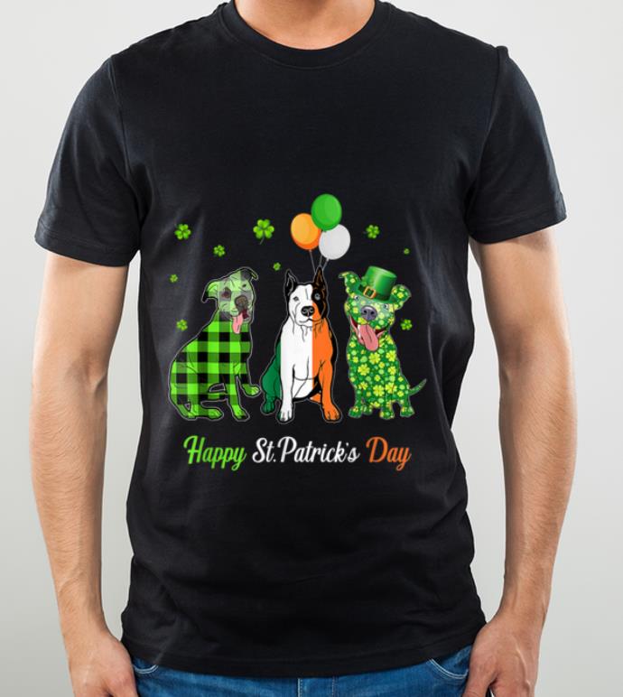 Pretty Irish Flag Three Pitbull Dogs Happy St Patrick s Day Gift shirt 4 - Pretty Irish Flag Three Pitbull Dogs Happy St. Patrick's Day Gift shirt